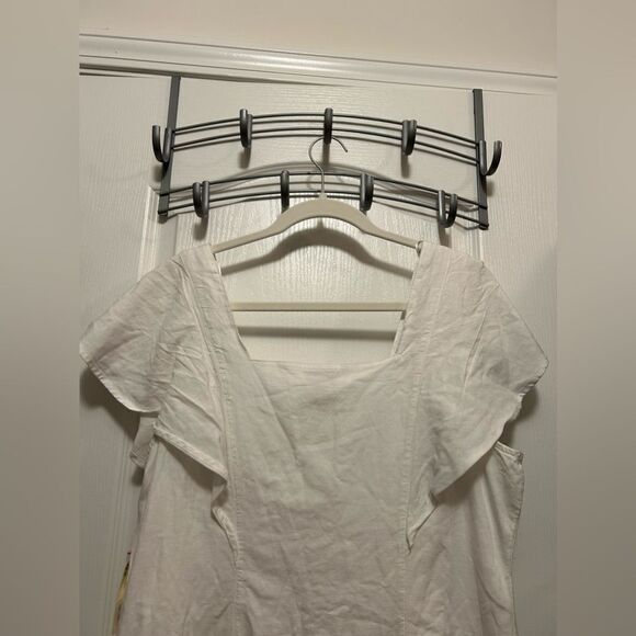 A.n.a Linen white button up dress Women’s Large Lined flutter sleeve New - Picture 4 of 15